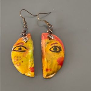 Polymer Clay Face Earrings
